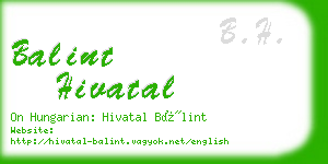 balint hivatal business card